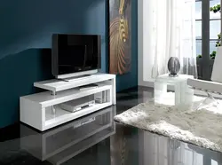 White nightstand in the living room photo