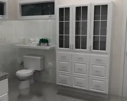 Белая шафа ў ванную фота
