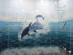 Bathroom panels dolphins photo