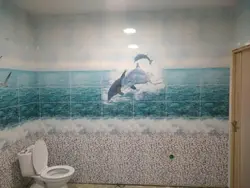 Bathroom panels dolphins photo