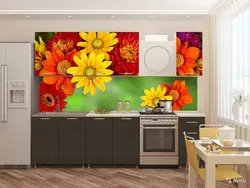 Kitchen wallpaper gerbera photo