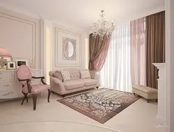 Powder curtains in the bedroom photo