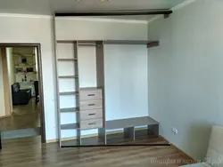 Sliding wardrobe diagonally in the hallway photo