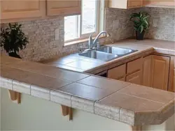Kitchen countertop made of porcelain stoneware photo