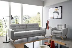 Sofa with legs in the living room photo