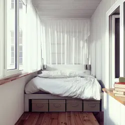 Bedroom on a loggia 6 meters photo