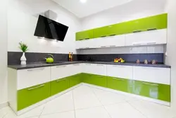 Ошхона сабз бо акс countertop сиёҳ