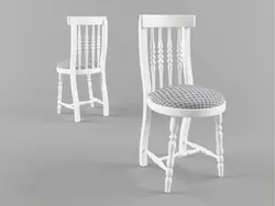 White wooden kitchen chairs photo