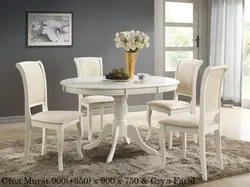 White wooden kitchen chairs photo