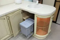 Corner cabinet for kitchen floor photo