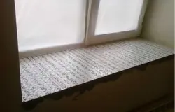 Window sill made of tiles in the kitchen photo