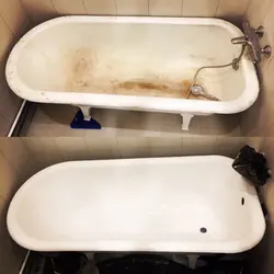 Рэстаўрацыя ванны да і пасля фота
