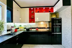 Кухни белые с красной столешницей фото