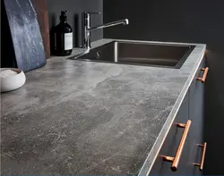 Kitchen countertop gray marble photo