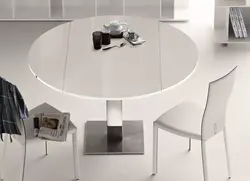 Круглый белый стол на кухню фото