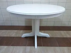 Круглы белы стол на кухню фота