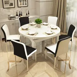 Round white table for the kitchen photo