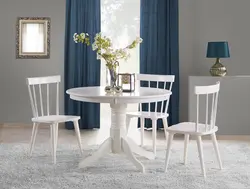 Round white table for the kitchen photo