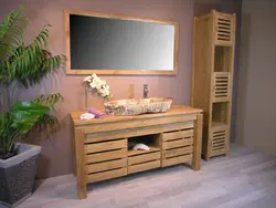 Bathroom furniture made of wood photo