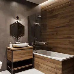 Wooden bathroom furniture photo