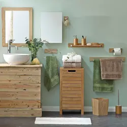 Wooden bathroom furniture photo