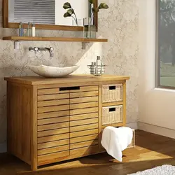 Wooden bathroom furniture photo