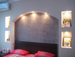 Стены в спальню из гипсокартона фото