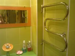 Heated Towel Rail In The Bathroom Photo In Khrushchev