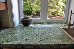 Столешница на кухне из мозаики фото