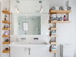 Corner shelves in the bathroom photo