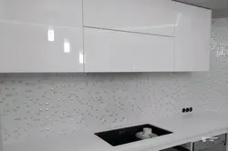 White Glossy Tiles In The Kitchen Photo