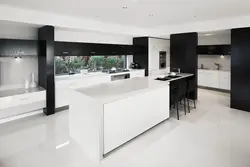 White glossy tiles in the kitchen photo