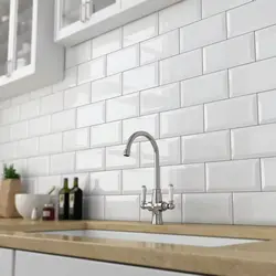 White Glossy Tiles In The Kitchen Photo