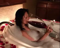 Bath With Foam And Wine Photo
