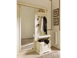 Mirror with bench in the hallway photo