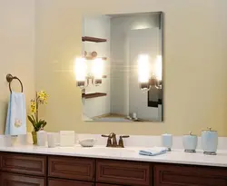 Зеркало в ванную с бра фото