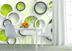 Wallpaper for the kitchen with circles photo