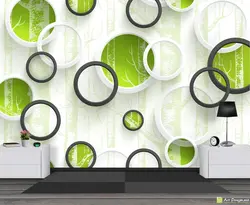 Wallpaper for the kitchen with circles photo