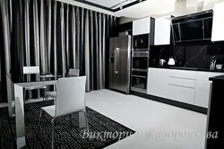 Тюль черно белая на кухню фото