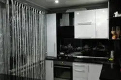 Тюль черно белая на кухню фото