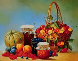 Paintings with fruits for the kitchen photo