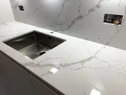 White marble kitchen countertop photo