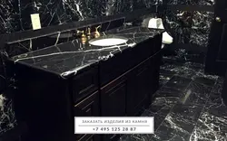 Столешница для кухни черный мрамор фото