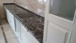 Kitchen countertop black marble photo