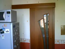 Door in the kitchen in Khrushchev photo