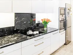 Kitchen Apron Black Marble Photo