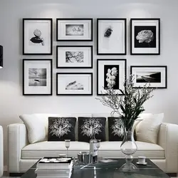 Черно белое фото на стену гостиной