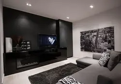 Black And White Photo On The Living Room Wall