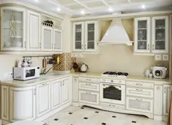 White Kitchens With Gold Patina Photo