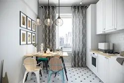 Gray Wallpaper In A Small Kitchen Photo